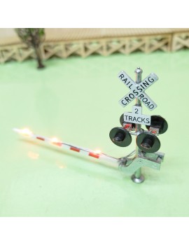 1 x HO scale railroad grade crossing signal gate light on barrier 2 tracks #S42G